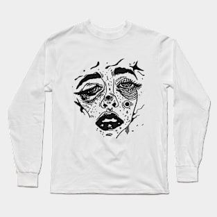 Abstract art of a girl's face Long Sleeve T-Shirt